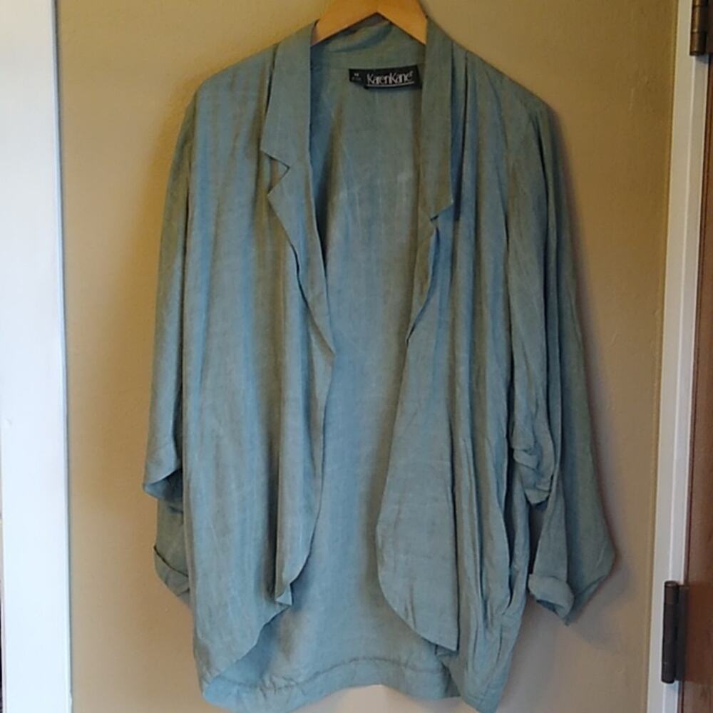 Karen Kane open front Y2K 80's Vintage blazer style cardigan Size M